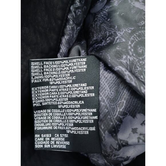 GUESS Moto Jacket Faux Leather Mink Fur Corset Laced XS Black Designer Assymetri - Picture 16 of 16